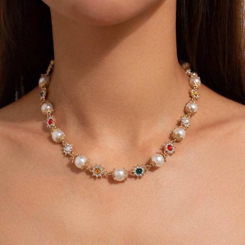 Pearl Choker Necklace Vintage - Kalung Choker Mutiara Vintage Ingemark untuk