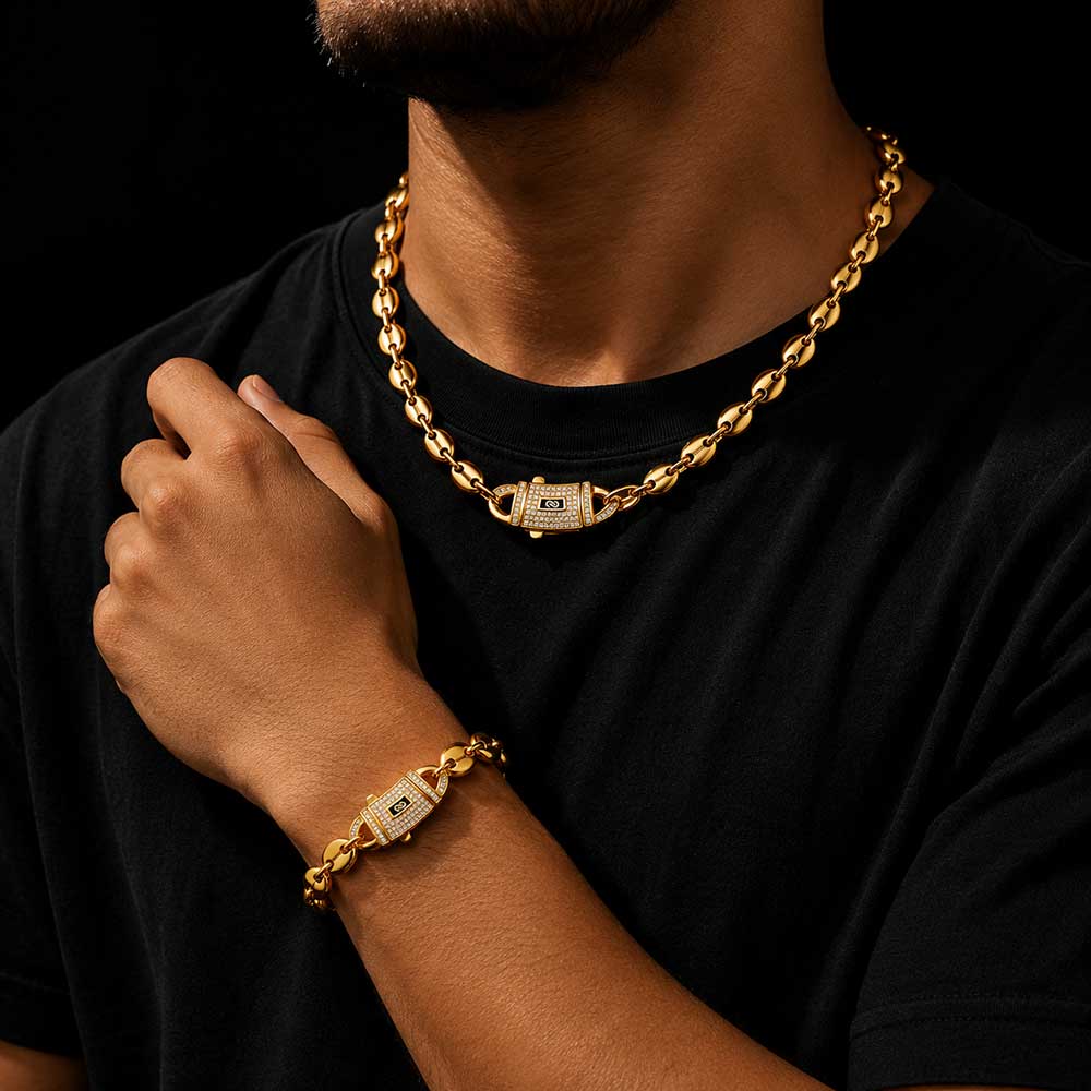 Cuban Link Chain 12Mm - HHIOK Perhiasan Hip Hop 8Mm/10Mm/12Mm/14Mm Kalung