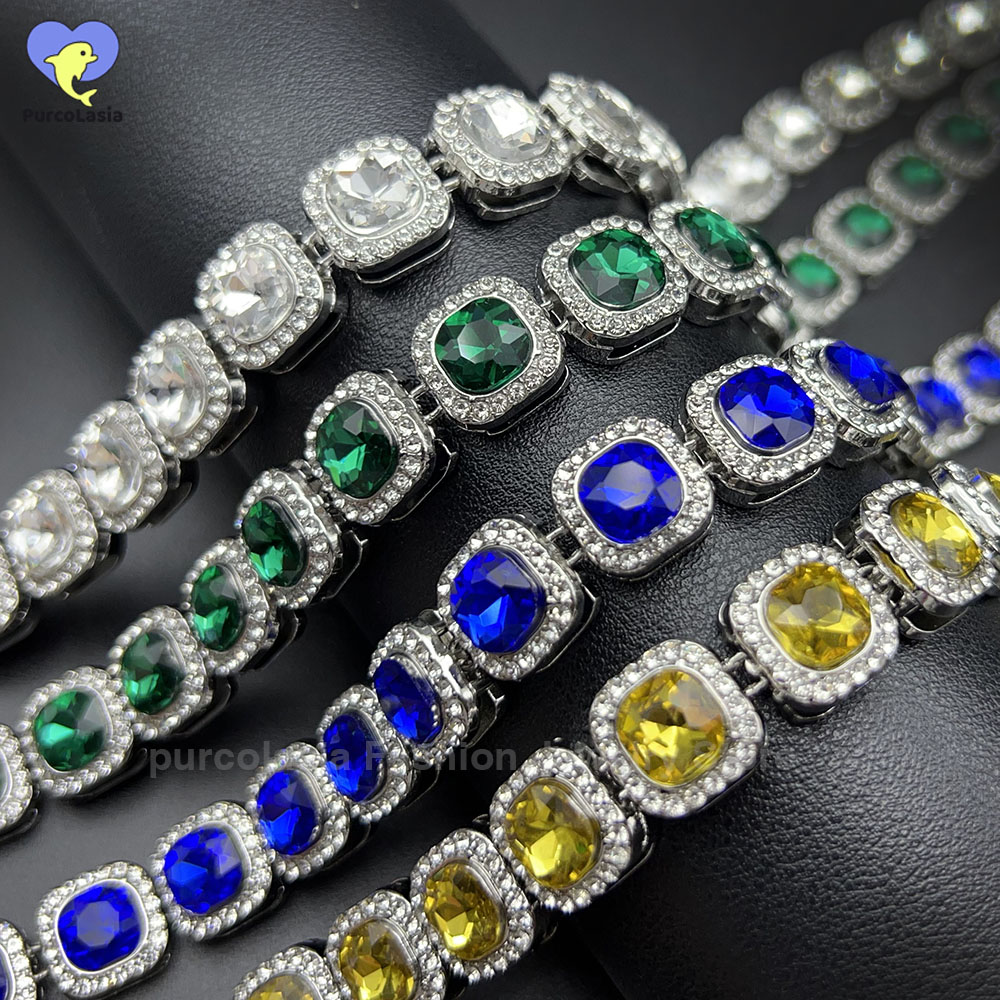 Cuban Link Chain 12Mm - Brilian Multi Warna es keluar gelang