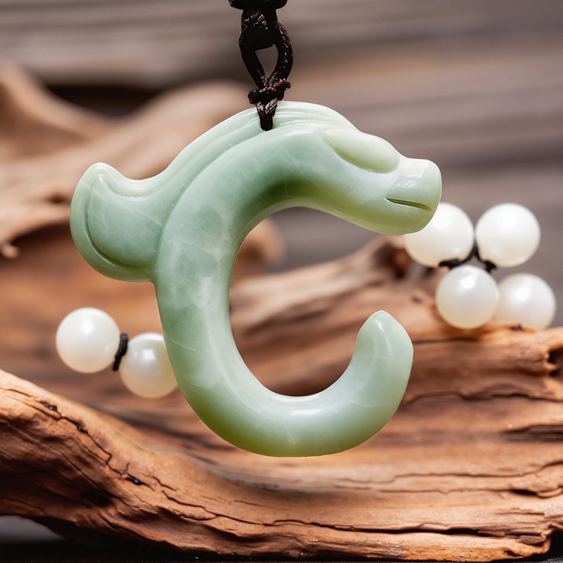 Necklaces - Kalung Liontin Naga Giok Asli Alami,