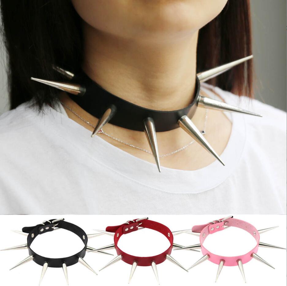 Goth Punk Spike Choker - Emo Spike Choker Kerah Punk Wanita
