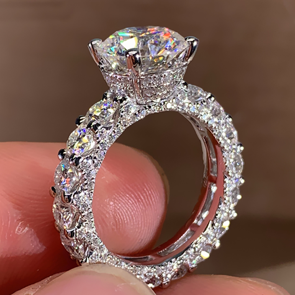 Moissanite Engagement Ring 1 Carat - Cincin Pertunangan Pesta Pernikahan Wanita Emas