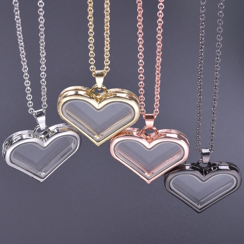 Heart Locket Necklace Photo - 1 buah Y2K perempuan Hati cinta