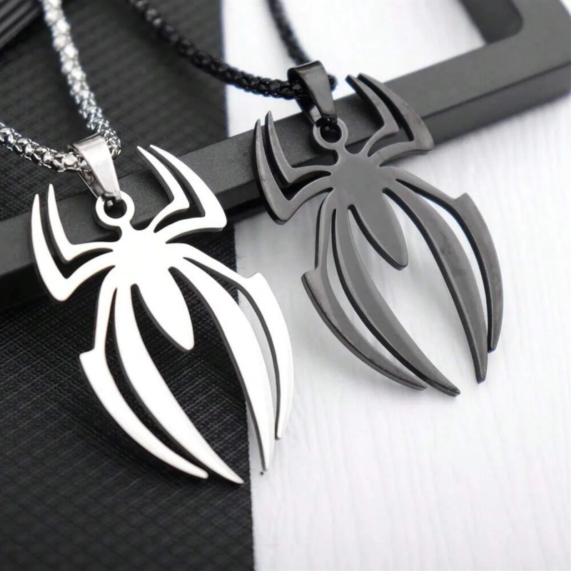 Anime Pendant Necklace - Kalung Bentuk Laba-laba Gotik Liontin Baja