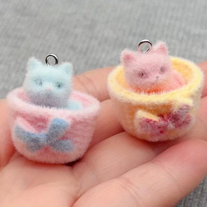 4 buah liontin kucing resin 3D - Earrings ulasan dan harga