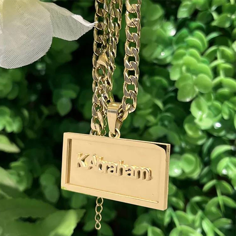 Kalung nama kustom Hip Hop unt - Custom Name Necklace Stainless Steel ulasan dan harga