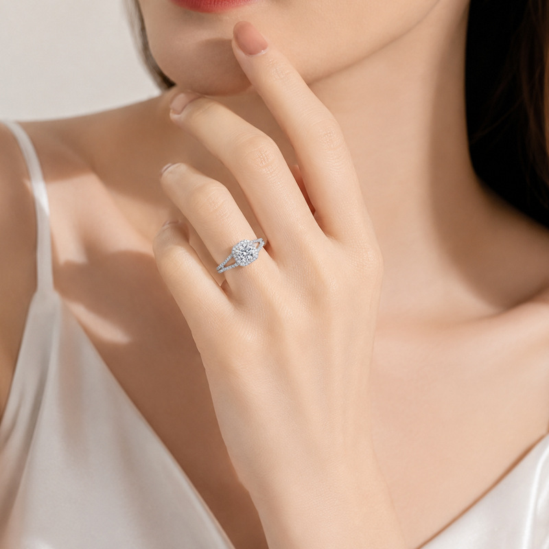 Cincin berlian moissanite 1 ka - Moissanite Engagement Ring 1 Carat ulasan dan harga