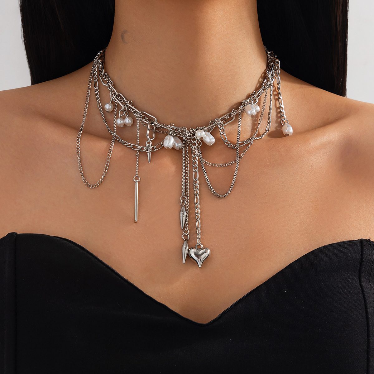 Kalung Mutiara Imitasi Vintage - Pearl Choker Necklace Vintage ulasan dan harga