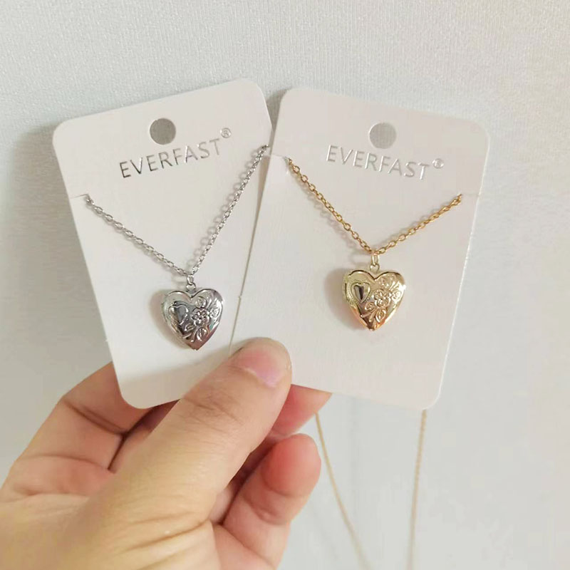 1 buah liontin Bingkai Foto 14 - Heart Locket Necklace Photo ulasan dan harga