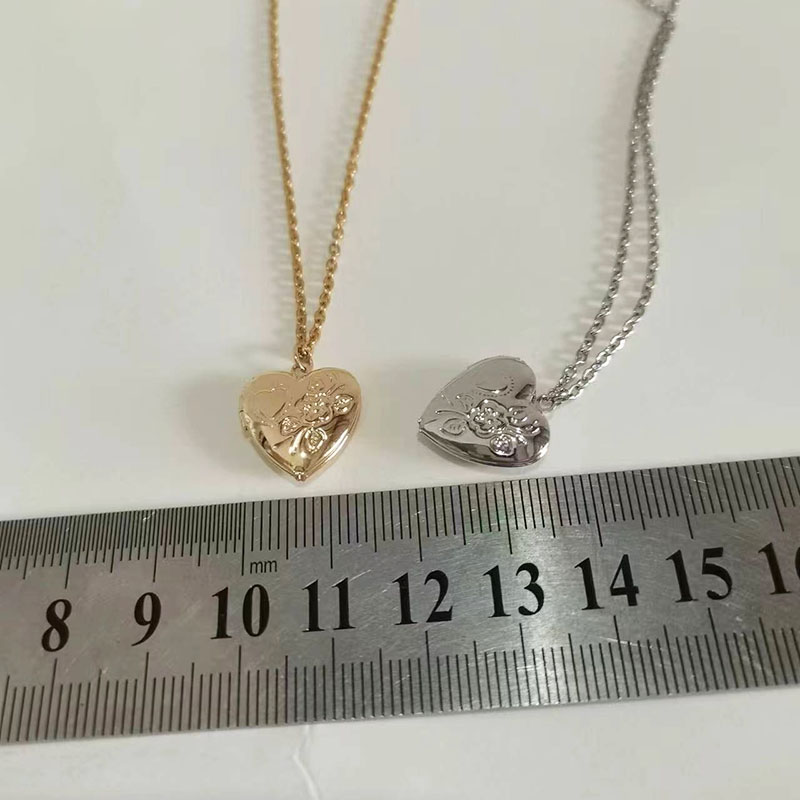 1 buah liontin Bingkai Foto 14 - Heart Locket Necklace Photo ulasan dan harga