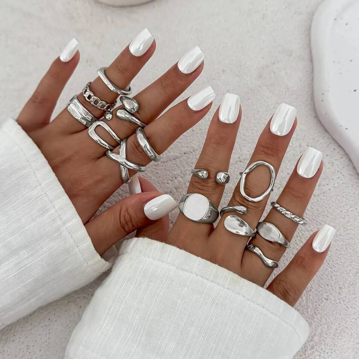 IngeSight.Z 14 Buah/Set Cincin - Vintage Punk Knuckle Rings Set ulasan dan harga