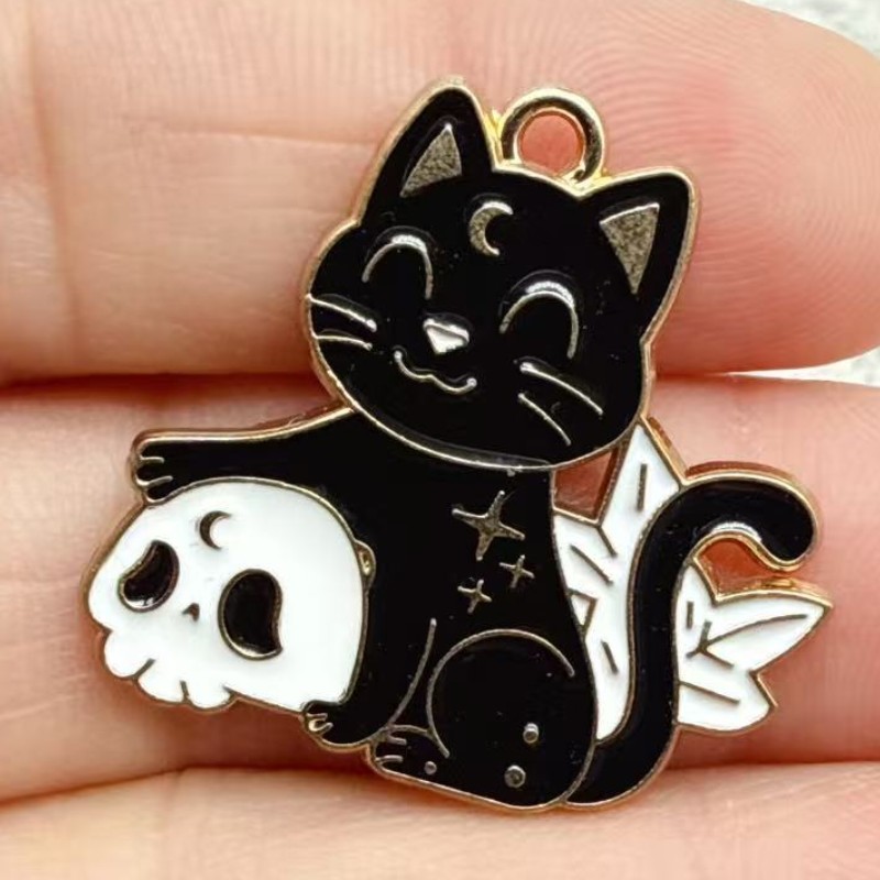 10pcs Liontin Kucing Hitam Ena - Earrings ulasan dan harga