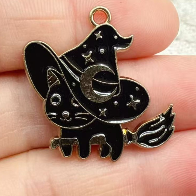 10pcs Liontin Kucing Hitam Ena - Earrings ulasan dan harga