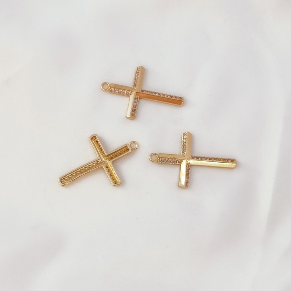 Gelang Liontin Salib Zirkon Be - Cross Pendant Necklace Gold ulasan dan harga