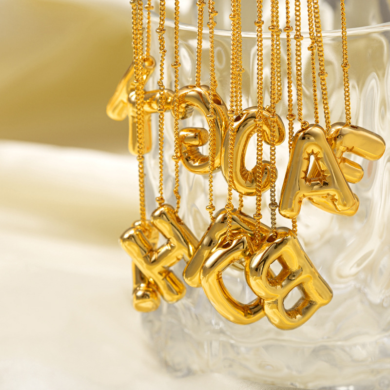 CARLIDANA kalung nama gelembun - Initial Letter Necklace 18K Gold ulasan dan harga