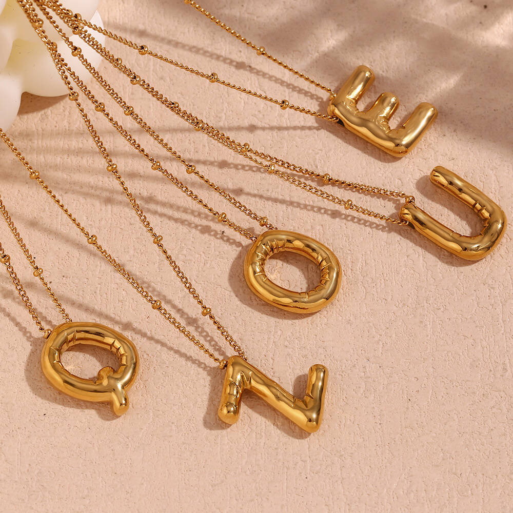 CARLIDANA kalung nama gelembun - Initial Letter Necklace 18K Gold ulasan dan harga