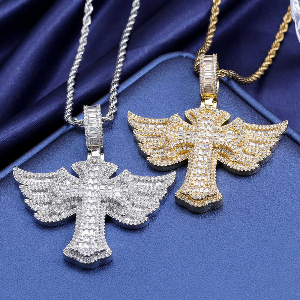 Hip Hop liontin salib malaikat - Cross Pendant Necklace Gold ulasan dan harga