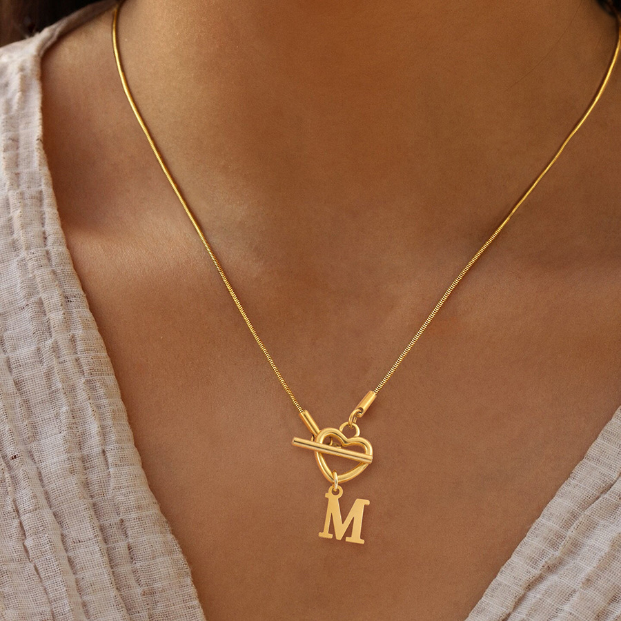 Kalung Liontin Hati Inisial A- - Initial Letter Necklace 18K Gold ulasan dan harga
