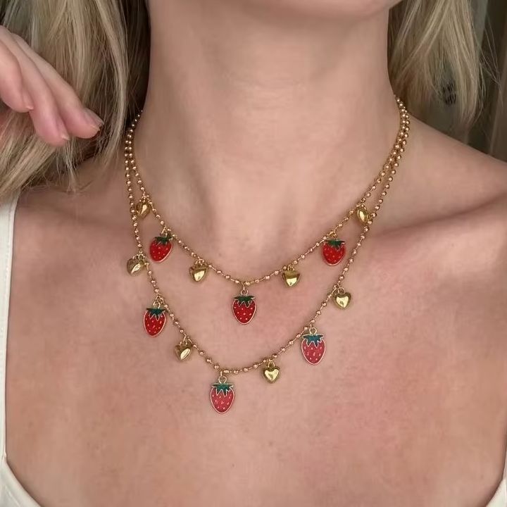 Kalung Liontin Bentuk Hati den - Layered Pendant Necklace Aesthetic ulasan dan harga